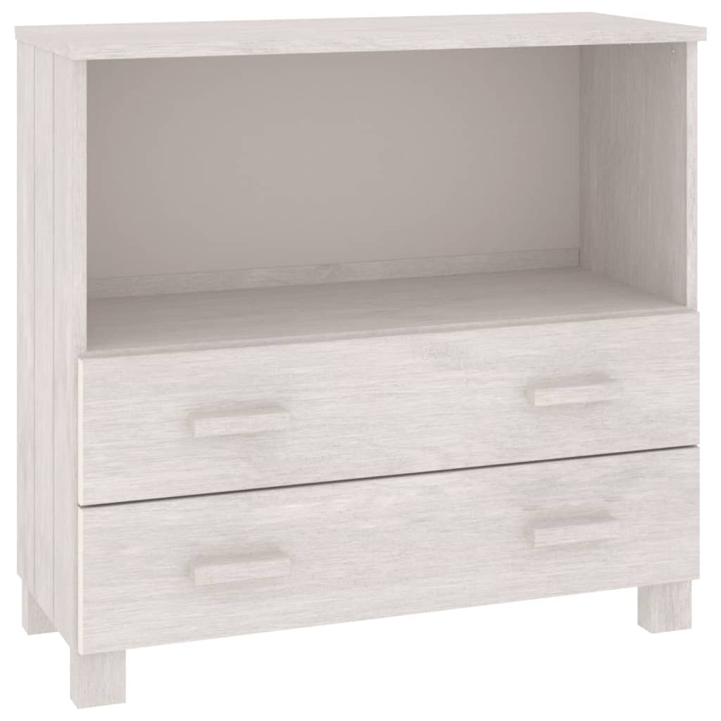 Buffet HAMAR Blanc 85x35x80 cm Bois Massif Pin