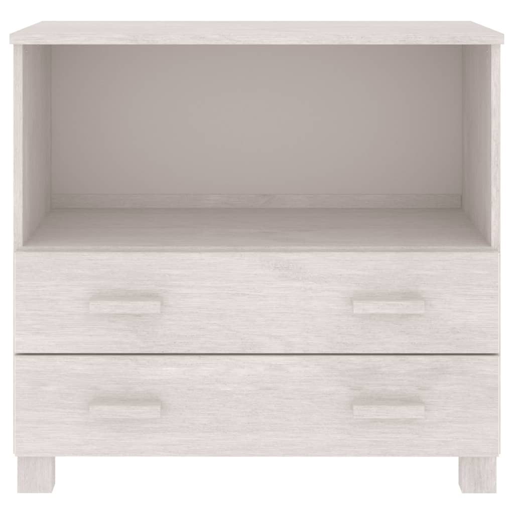 Buffet HAMAR Blanc 85x35x80 cm Bois Massif Pin