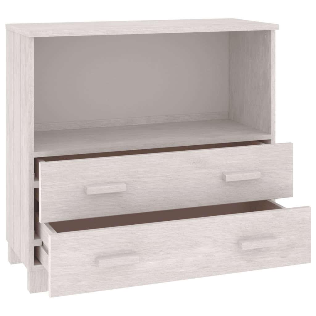 Buffet HAMAR Blanc 85x35x80 cm Bois Massif Pin