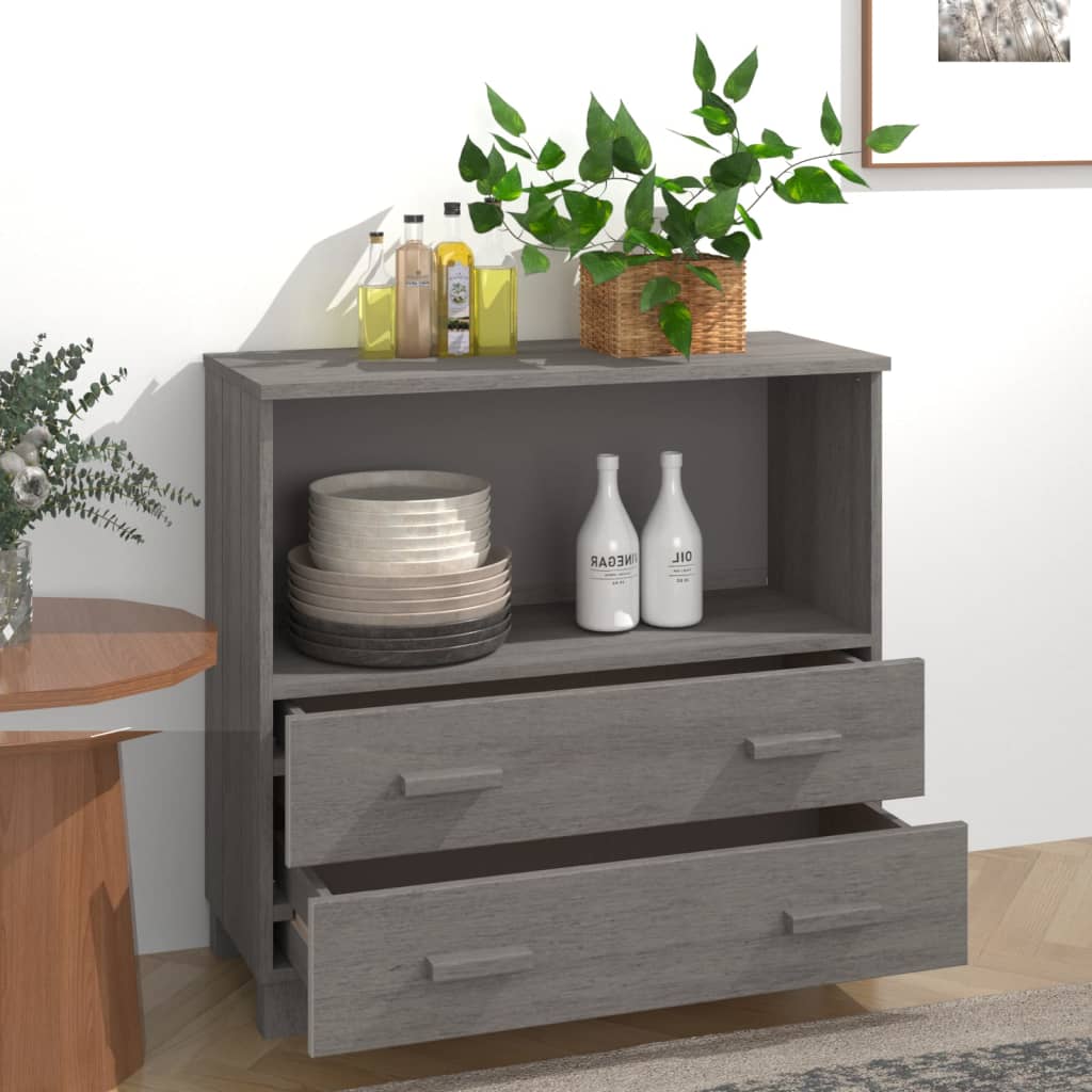 vidaXL Sideboard HAMAR Light Grey 85x35x80 cm Solid Wood Pine