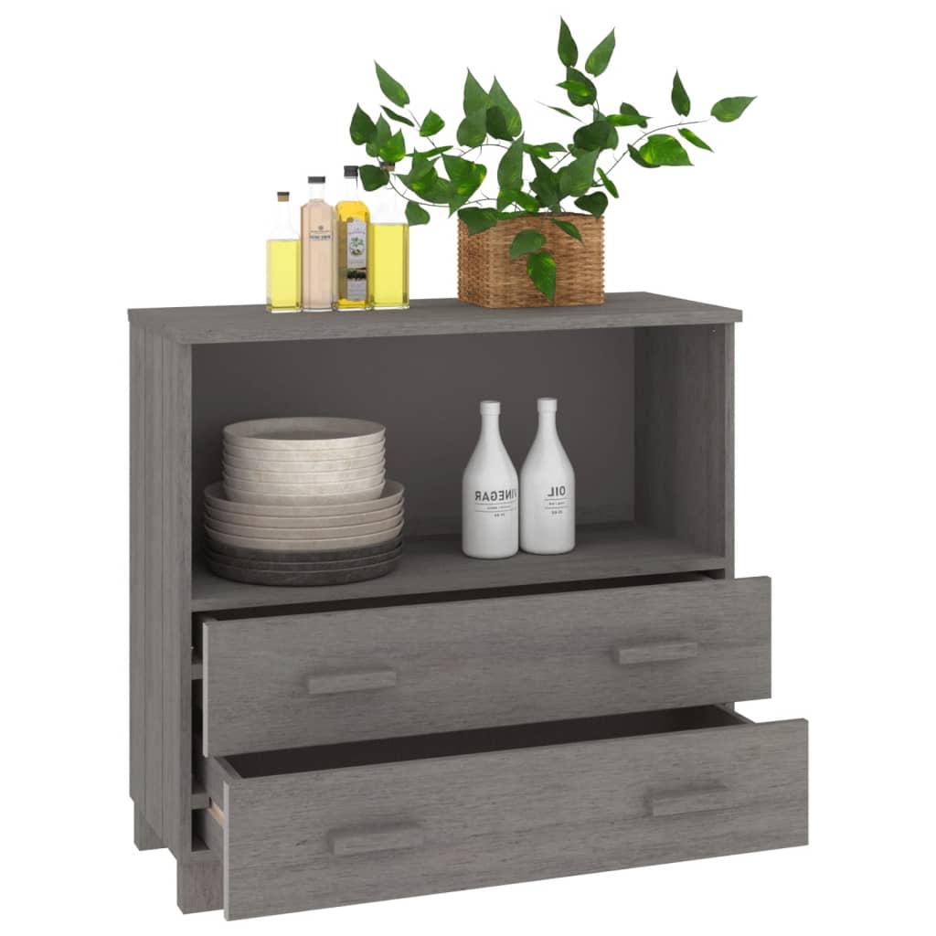 vidaXL Sideboard HAMAR Light Grey 85x35x80 cm Solid Wood Pine