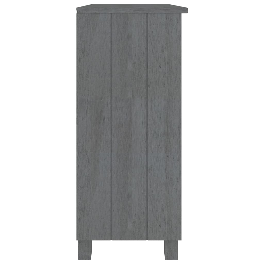 Buffet HAMAR Gris Foncé 85x35x80 cm Bois Massif Pin