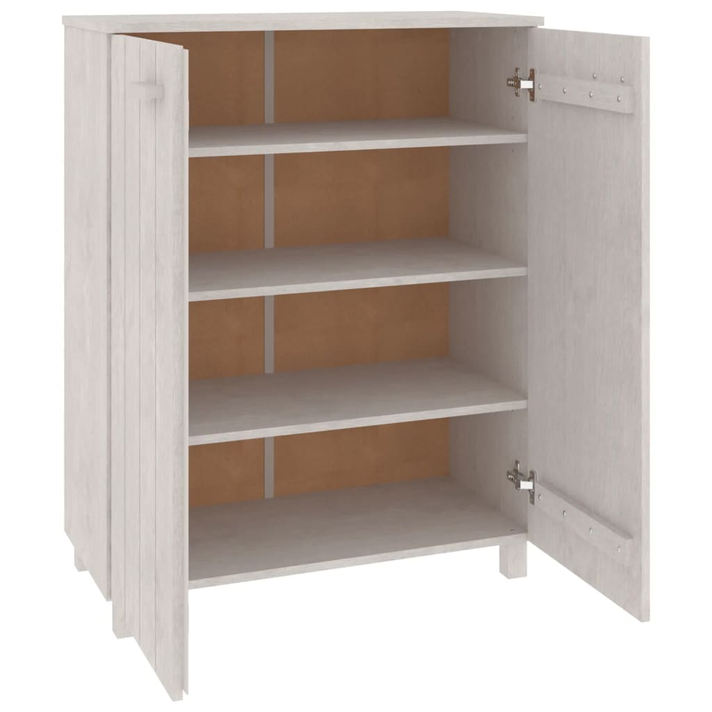 Schoenenkast HAMAR wit 85x40x108 cm massief grenenhout