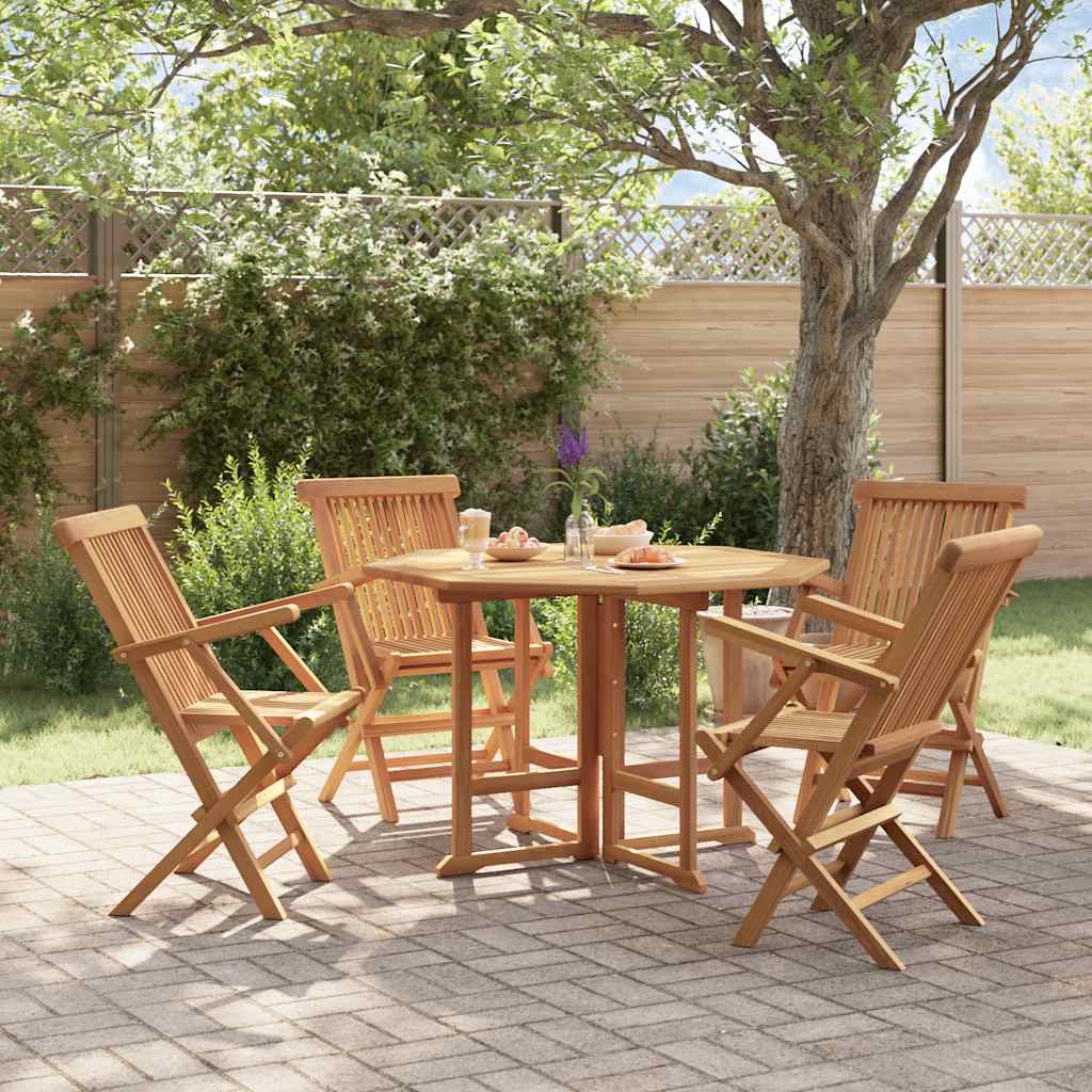Outdoor Dining Set | Natural Teak | Solid Teak wood | Medium | Foldable