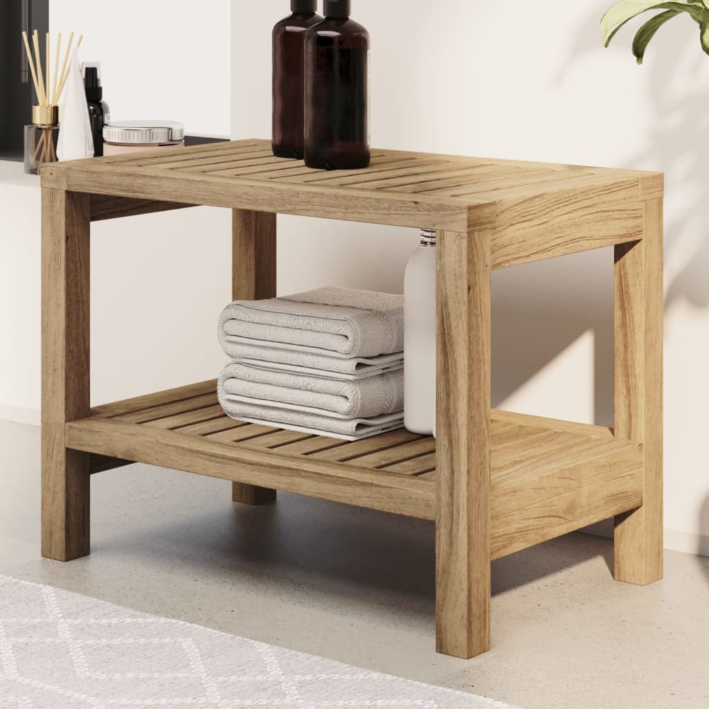 vidaXL Bathroom Side Table 60x30x45 cm Solid Wood Teak