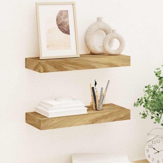 Wall Shelves 2 pcs 40x15x4 cm Solid Wood Teak