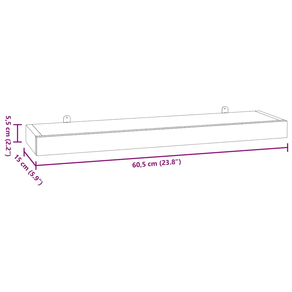 Wall Shelves 2 pcs 60x15x4 cm Solid Wood Teak