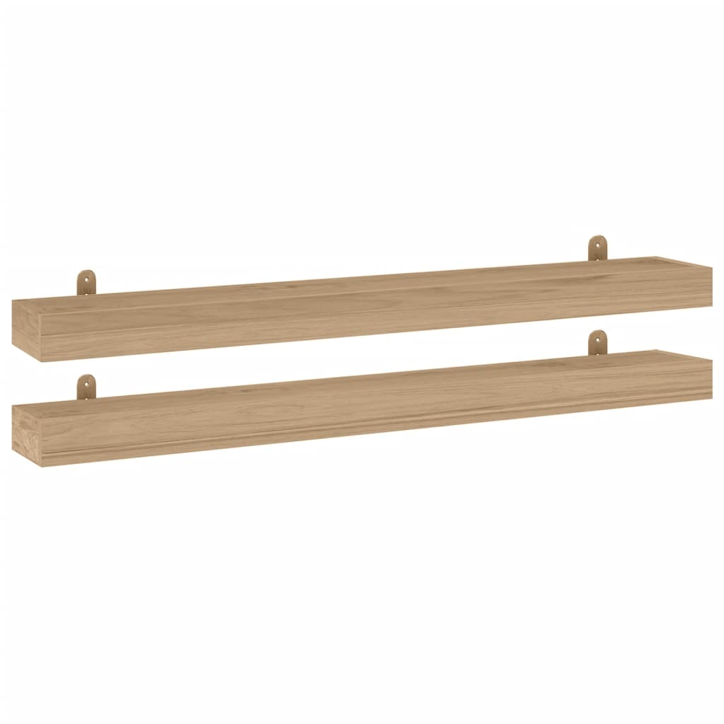 vidaXL Wall Shelves 2 pcs 110x15x6 cm Solid Wood Teak