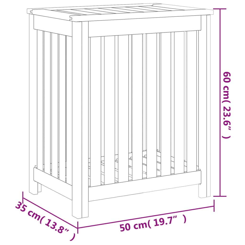 vidaXL Wash Bin 50x35x60 cm Solid Wood Teak