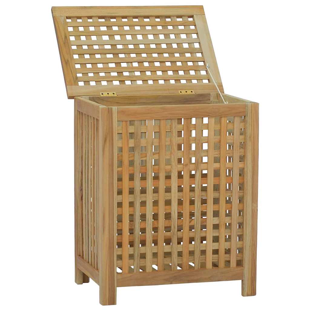 Laundry Basket Natural Solid Teak Wood