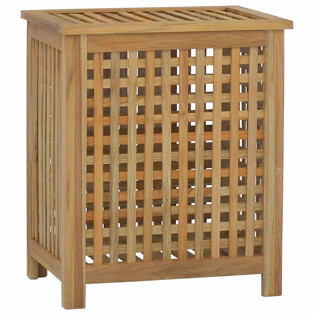 Laundry Basket Natural Solid Teak Wood