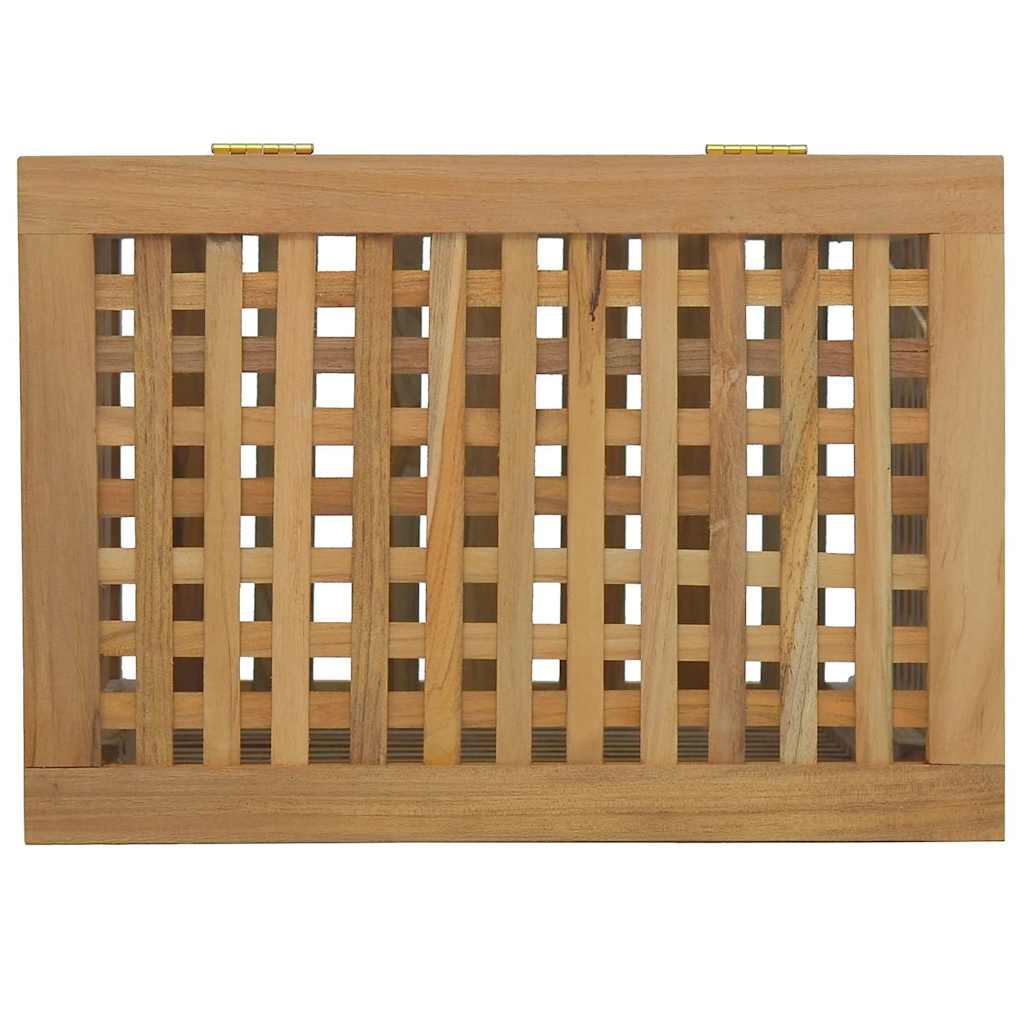 Laundry Basket Natural Solid Teak Wood