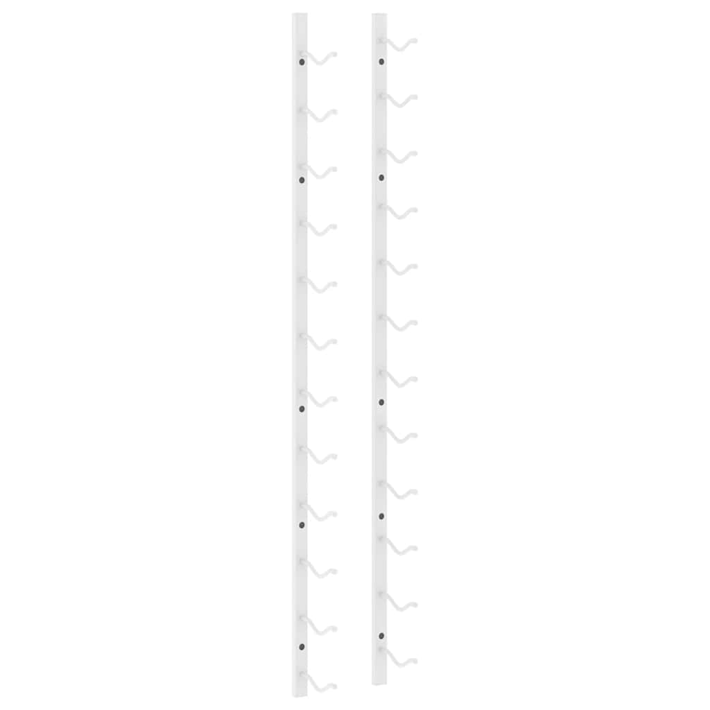 Wall Mounted Wine Rack for 12 Bottles White Iron