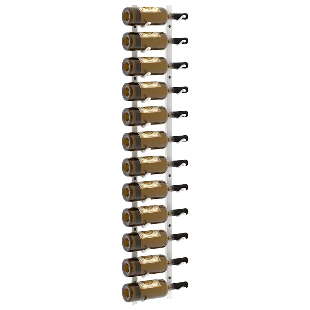 Wall Mounted Wine Rack for 12 Bottles White Iron