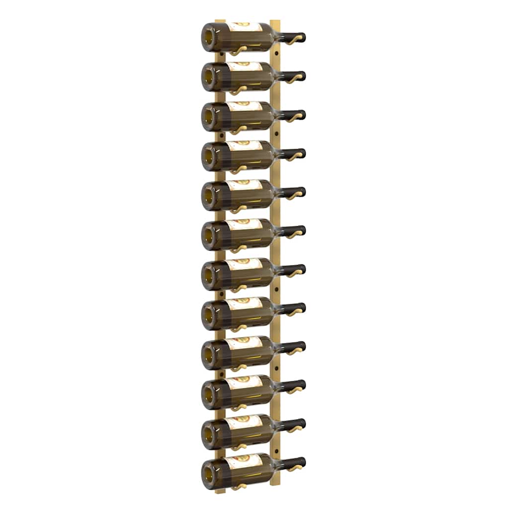 Wall Mounted Wine Rack for 12 Bottles Gold Iron