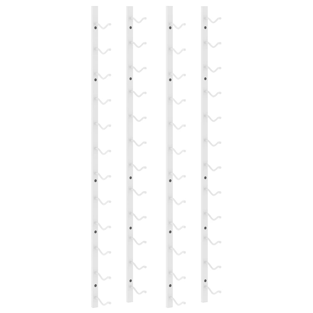 Wall Mounted Wine Rack for 12 Bottles 2 pcs White Iron