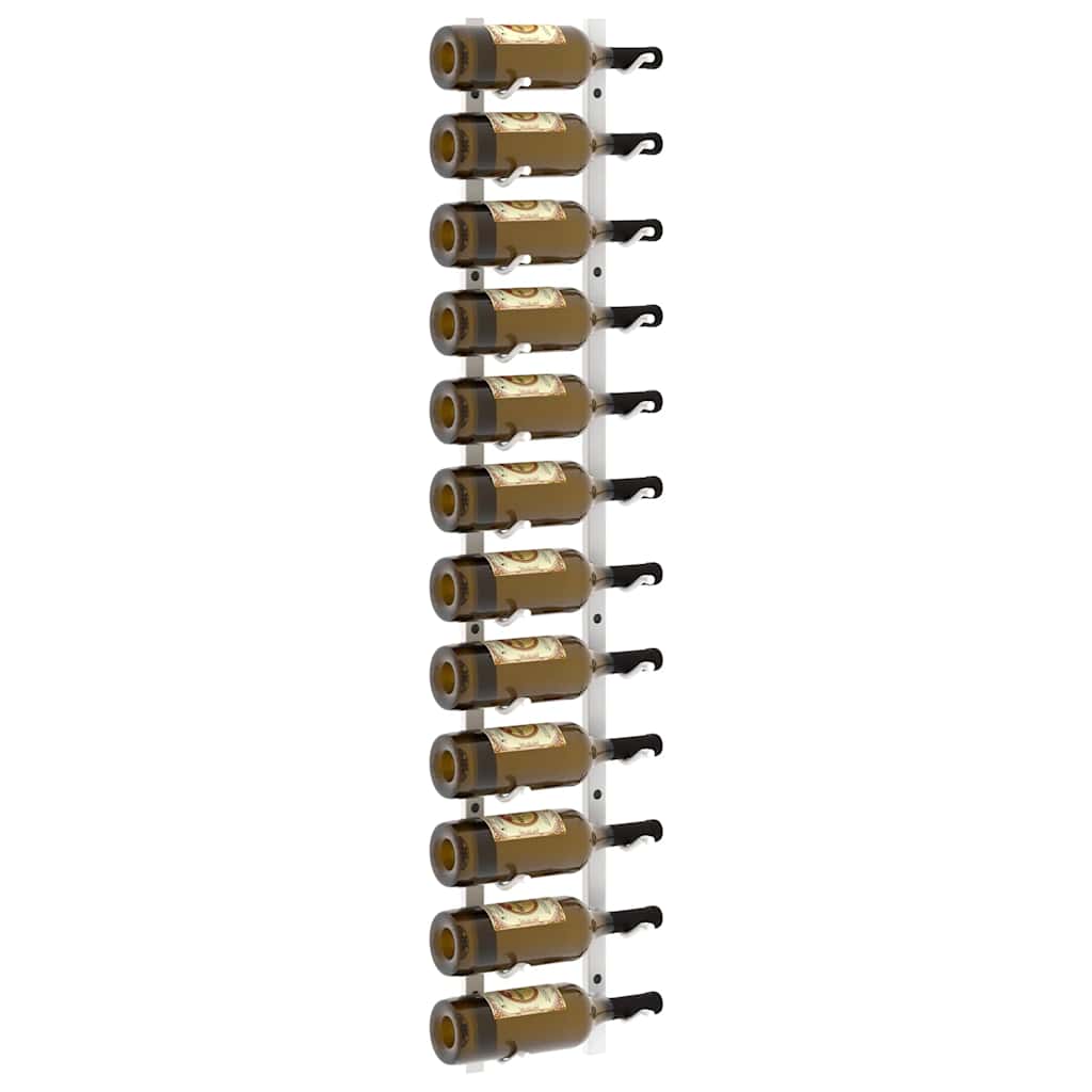 Wall Mounted Wine Rack for 12 Bottles 2 pcs White Iron