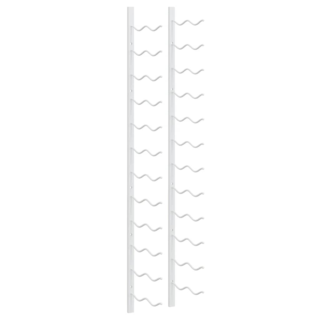 Wall Mounted Wine Rack for 24 Bottles White Iron