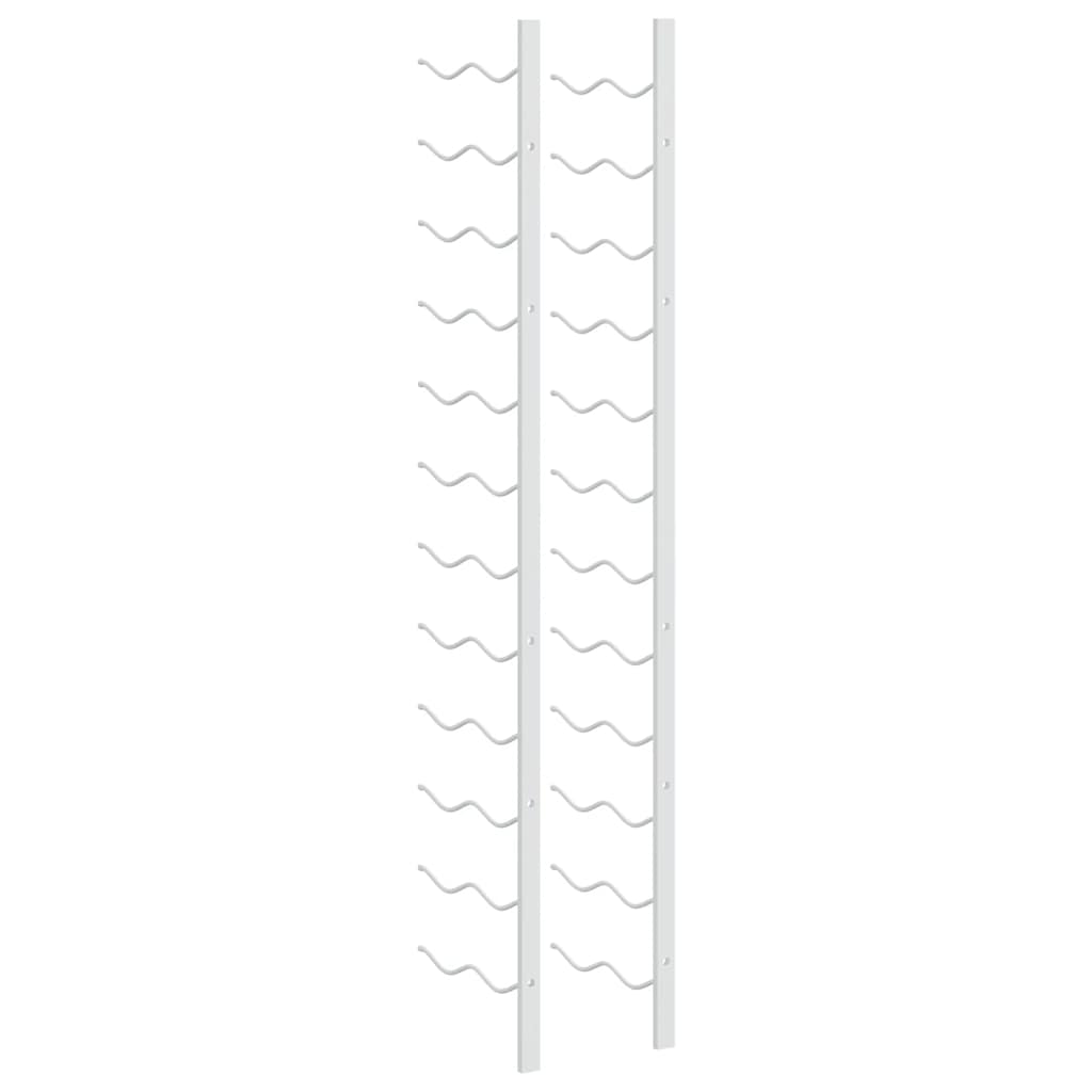 Wall Mounted Wine Rack for 24 Bottles White Iron
