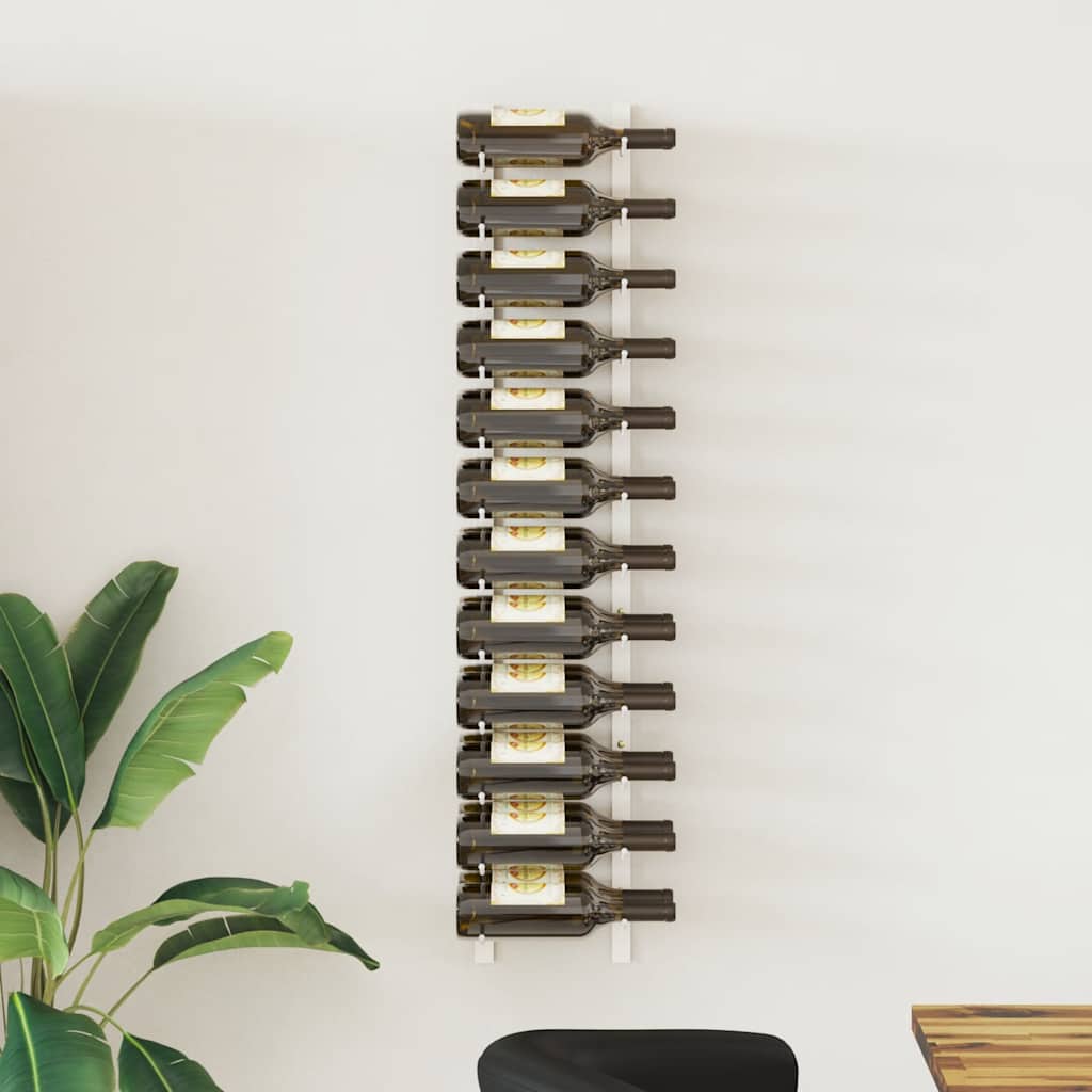 Wall Mounted Wine Rack for 24 Bottles White Iron