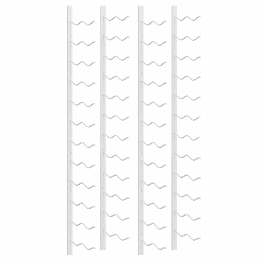 Wall Mounted Wine Rack for 24 Bottles 2 pcs White Iron