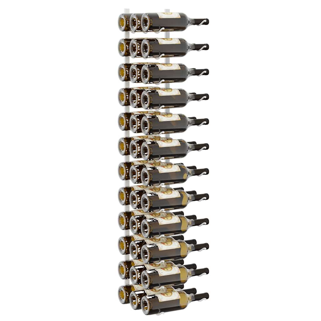 Wall Mounted Wine Rack for 36 Bottles White Iron