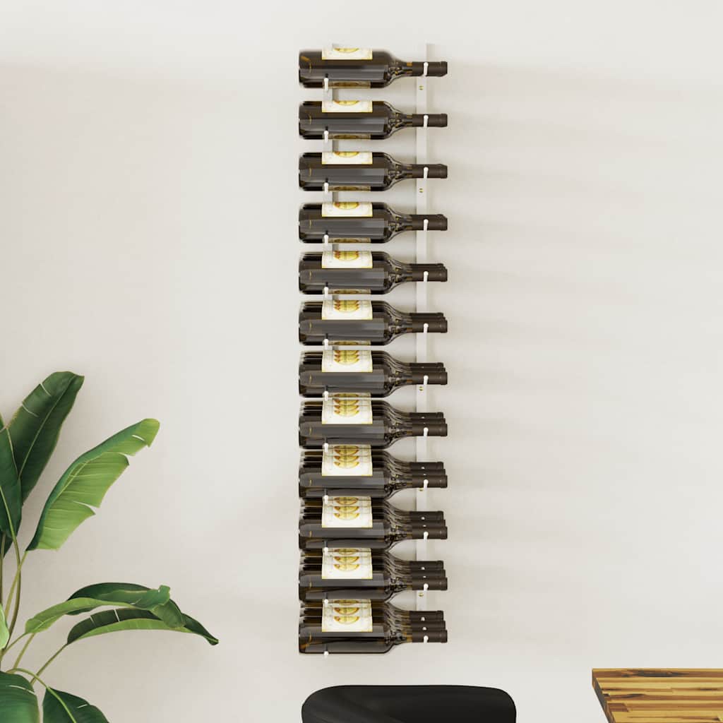 Wall Mounted Wine Rack for 36 Bottles White Iron