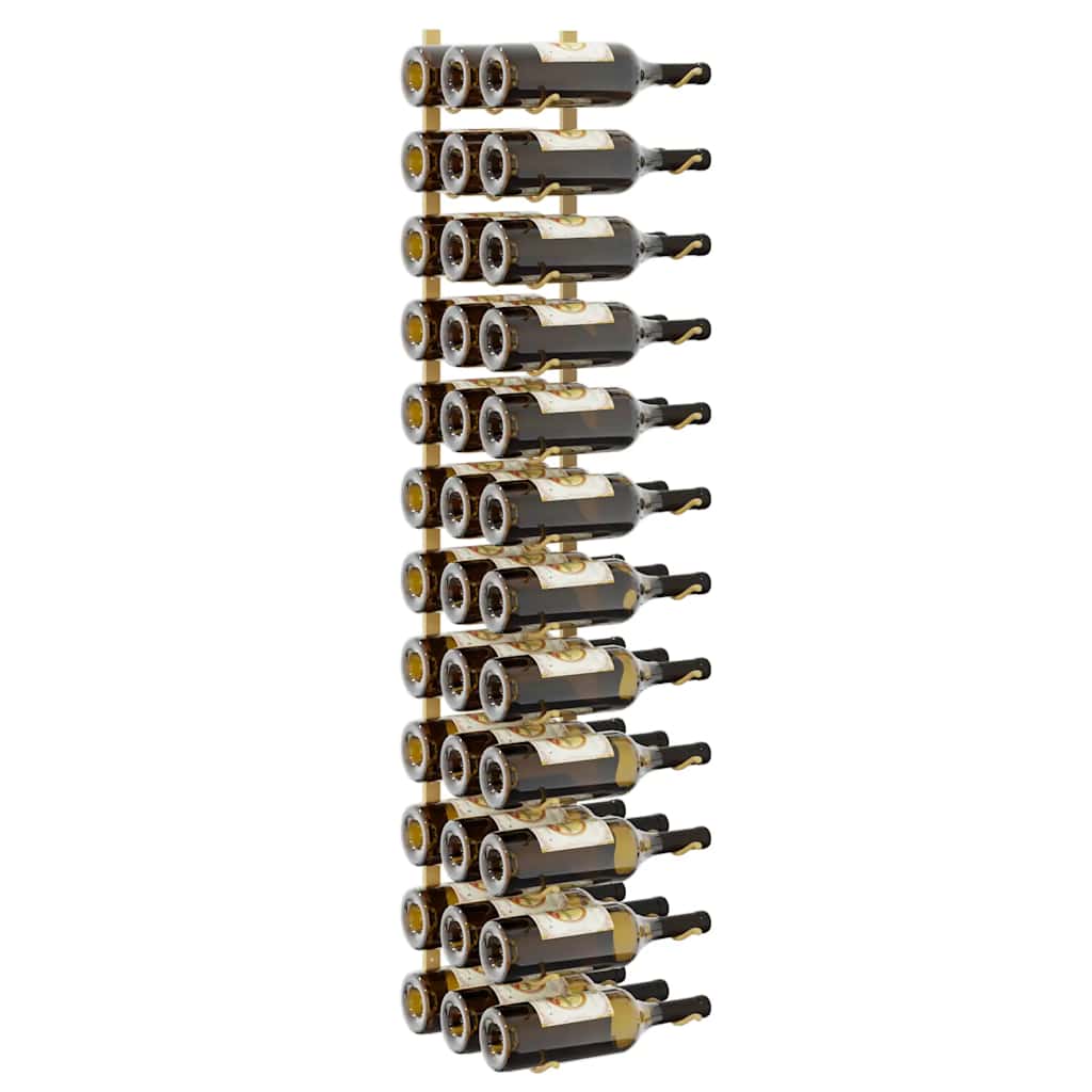 Wall Mounted Wine Rack for 36 Bottles Gold Iron