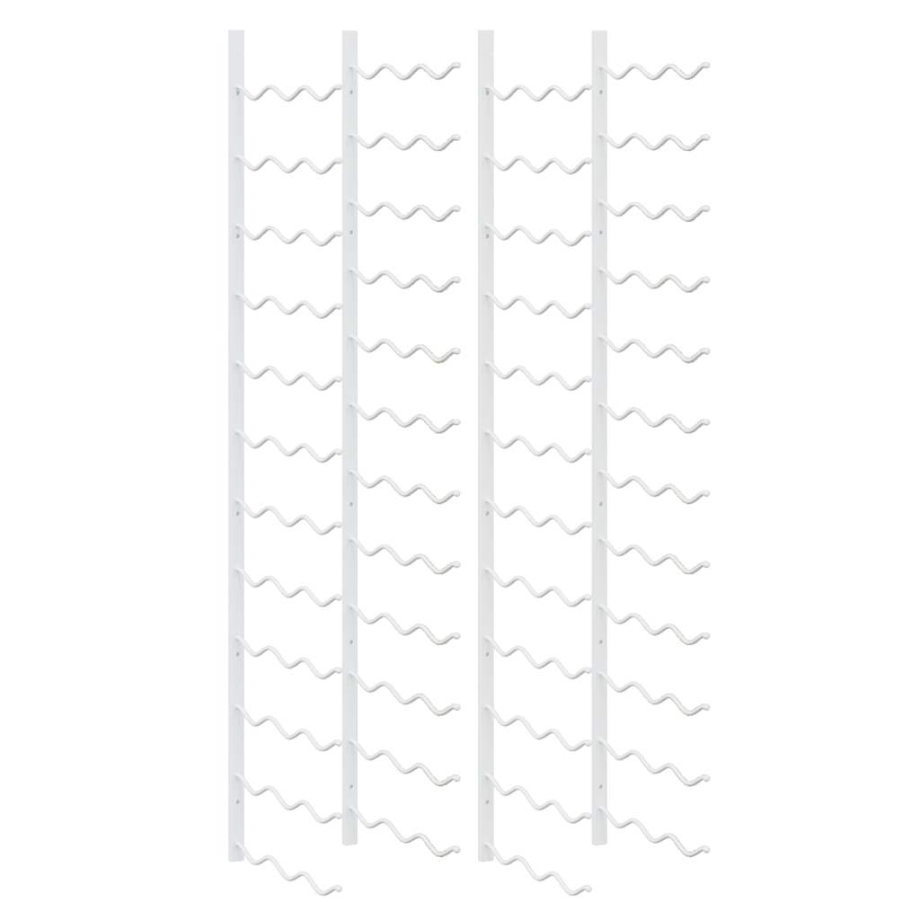 Wall Mounted Wine Rack for 36 Bottles 2 pcs White Iron