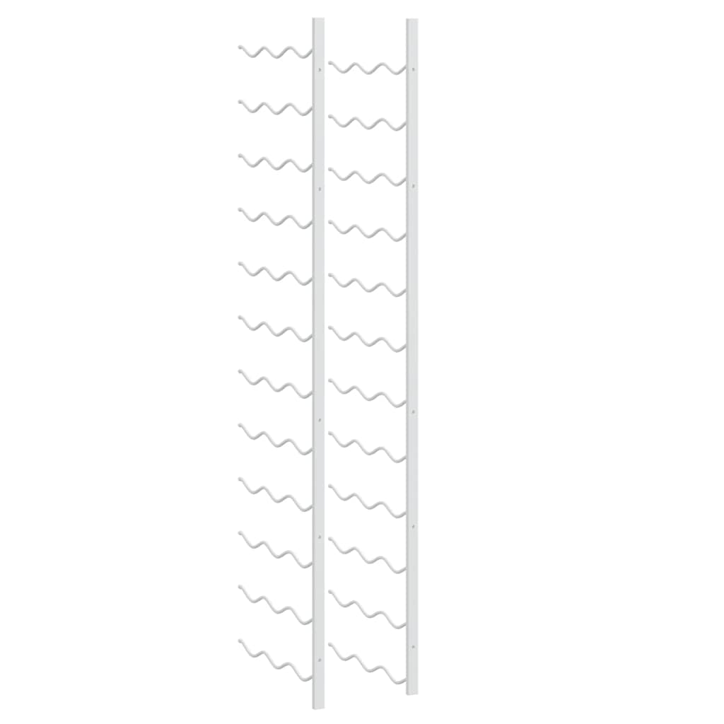 Wall Mounted Wine Rack for 36 Bottles 2 pcs White Iron