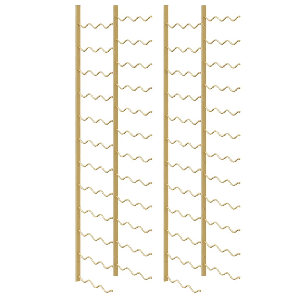 Wall Mounted Wine Rack for 36 Bottles 2 pcs Gold Iron