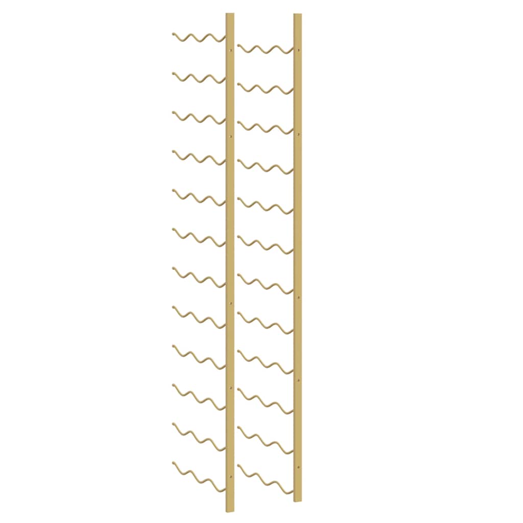Wall Mounted Wine Rack for 36 Bottles 2 pcs Gold Iron