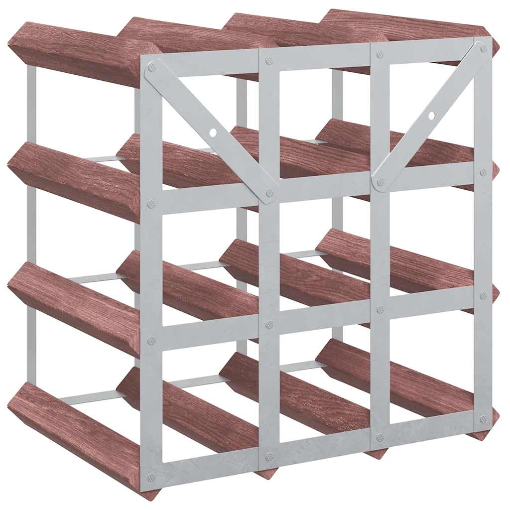 Wine Rack for 12 Bottles Brown Solid Wood Pine