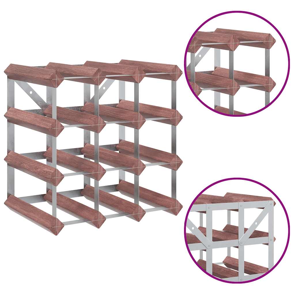 Wine Rack for 12 Bottles Brown Solid Wood Pine