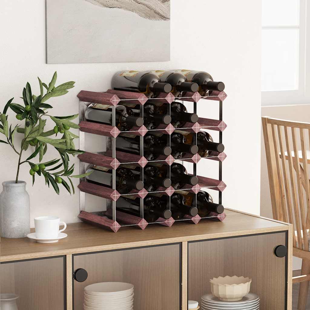 Wine Rack for 20 Bottles Brown Solid Wood Pine