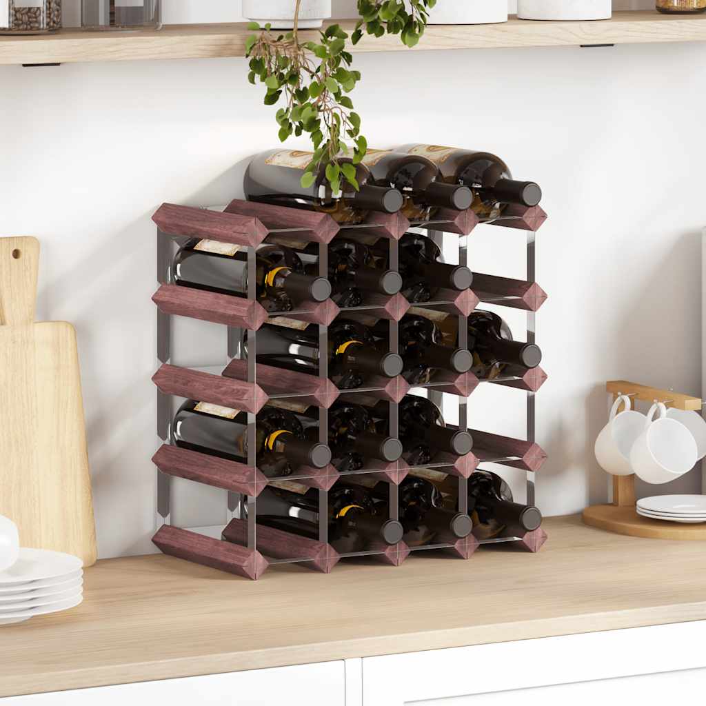 Wine Rack for 20 Bottles Brown Solid Wood Pine