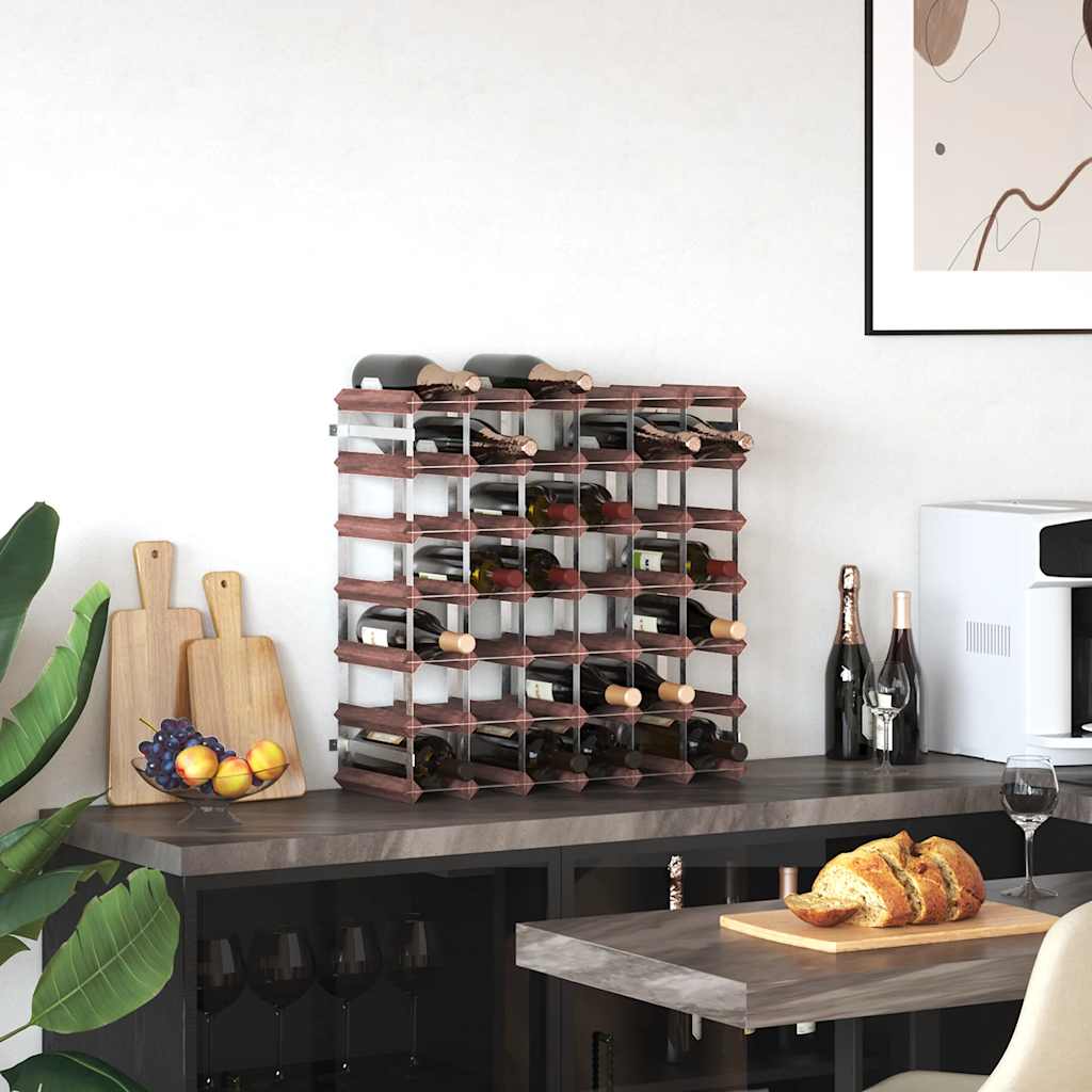 Wine Rack for 42 Bottles Brown Solid Wood Pine