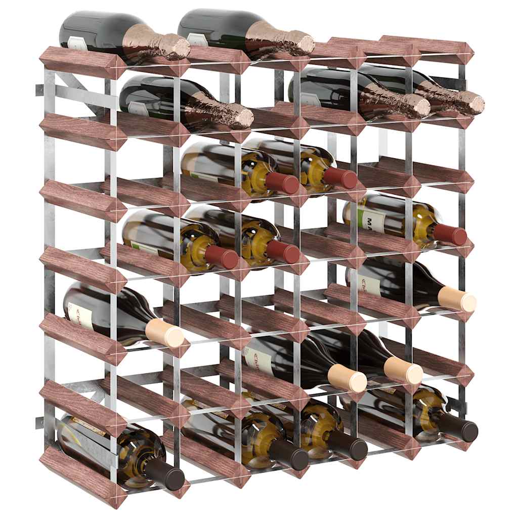 Wine Rack for 42 Bottles Brown Solid Wood Pine