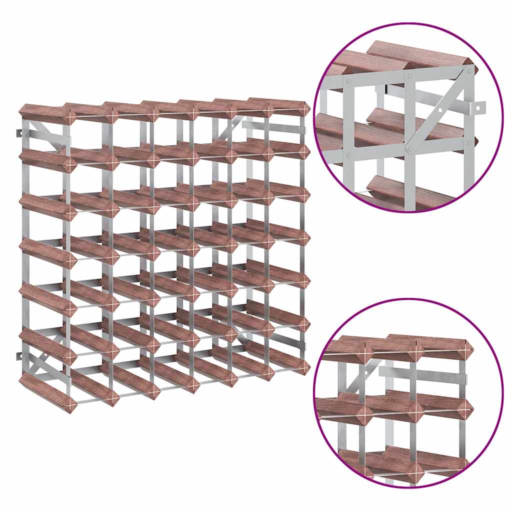 Wine Rack for 42 Bottles Brown Solid Wood Pine