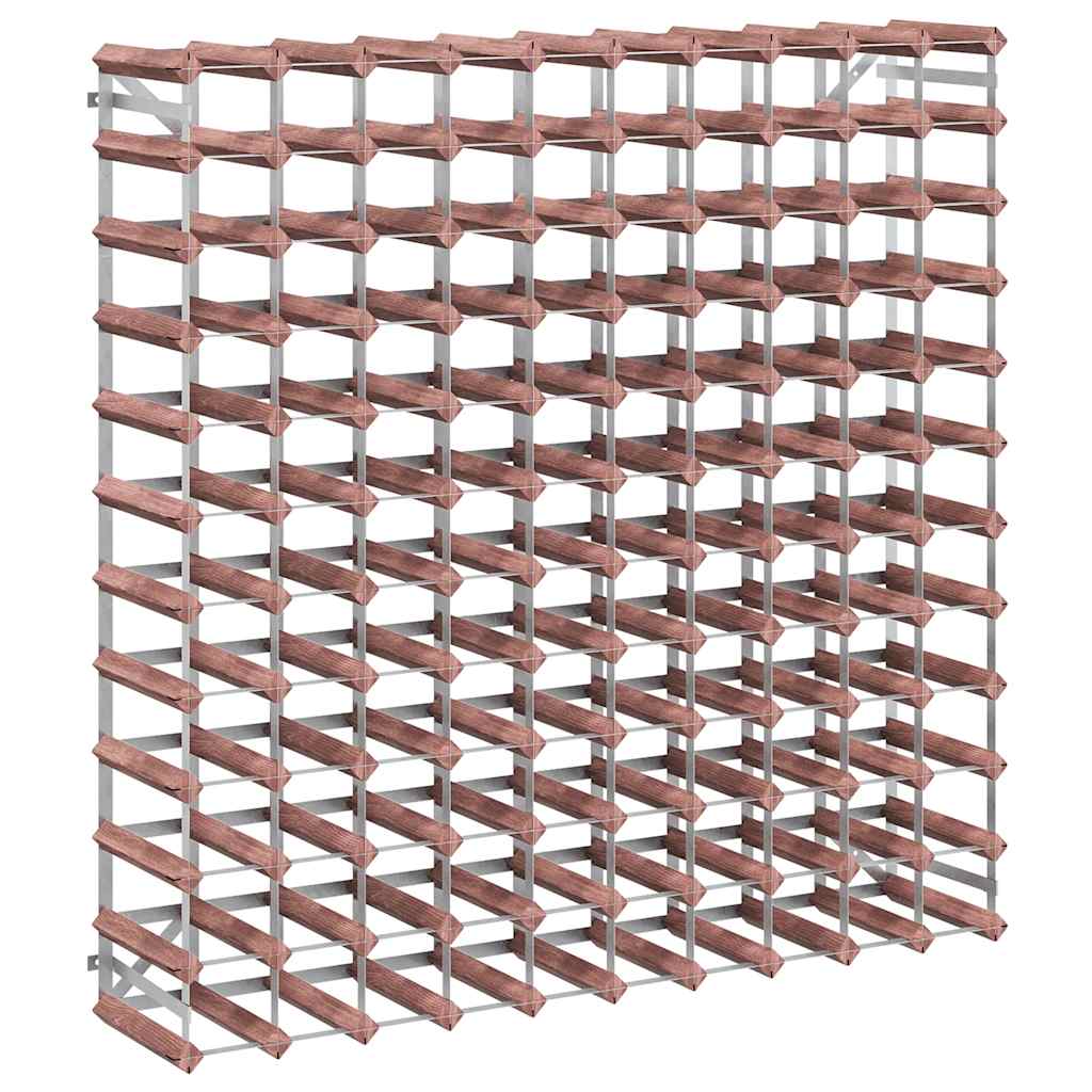 Wine Rack for 120 Bottles Brown Solid Wood Pine