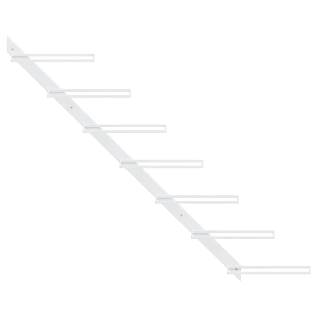 Wall-mounted Wine Rack for 7 Bottles 2 pcs White Metal