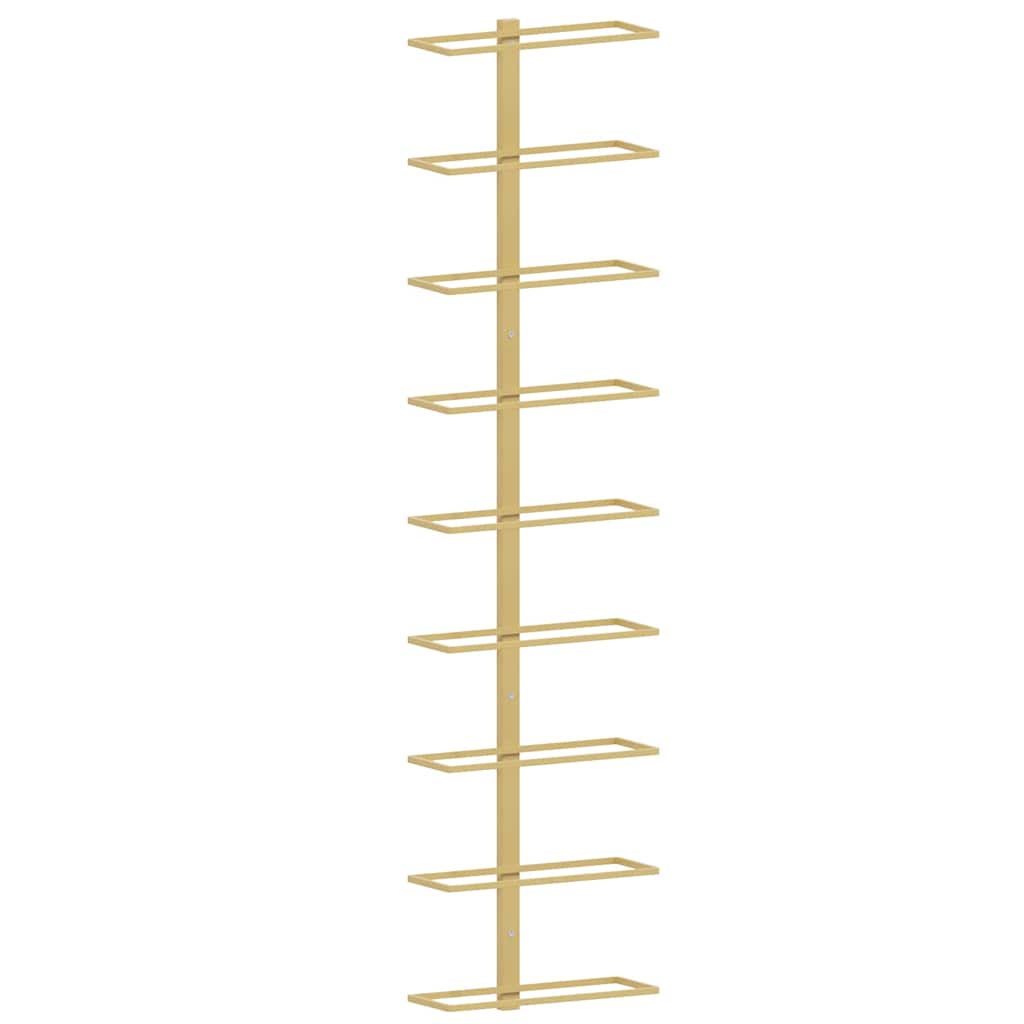 Wall-mounted Wine Rack for 9 Bottles Gold Iron