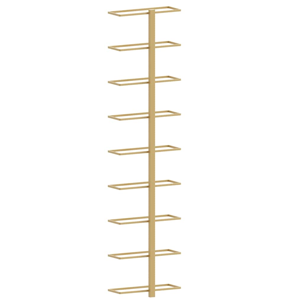Wall-mounted Wine Rack for 9 Bottles Gold Iron