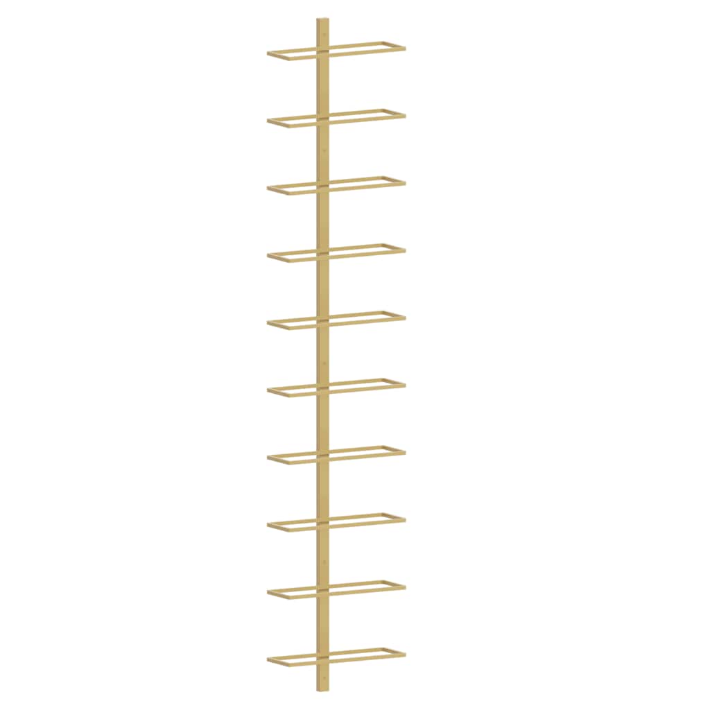 Wall-mounted Wine Rack for 10 Bottles Gold Metal