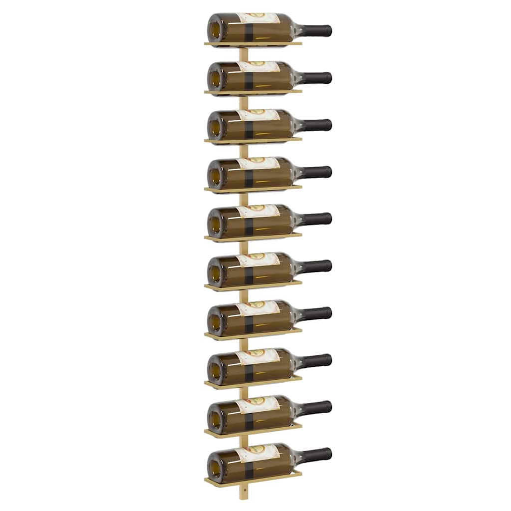 Wall-mounted Wine Rack for 10 Bottles Gold Metal