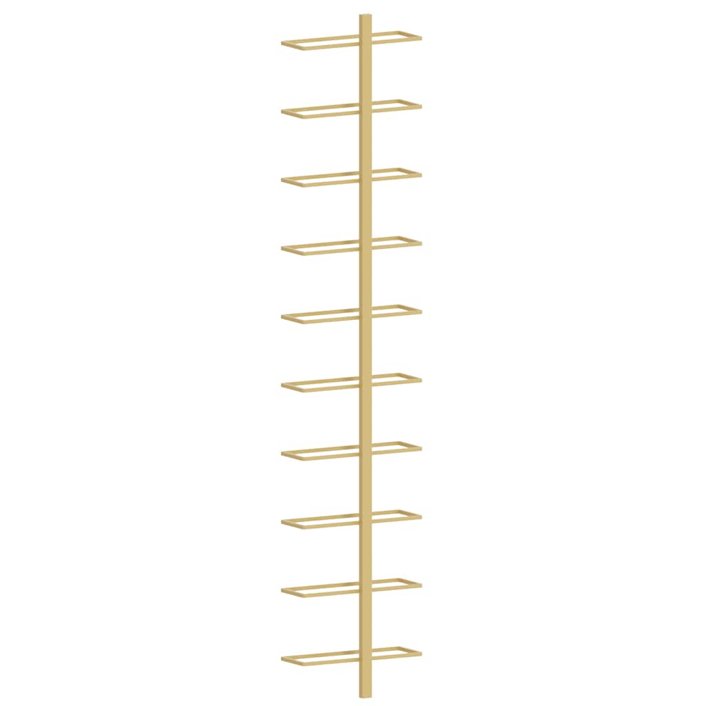 Wall-mounted Wine Rack for 10 Bottles Gold Metal
