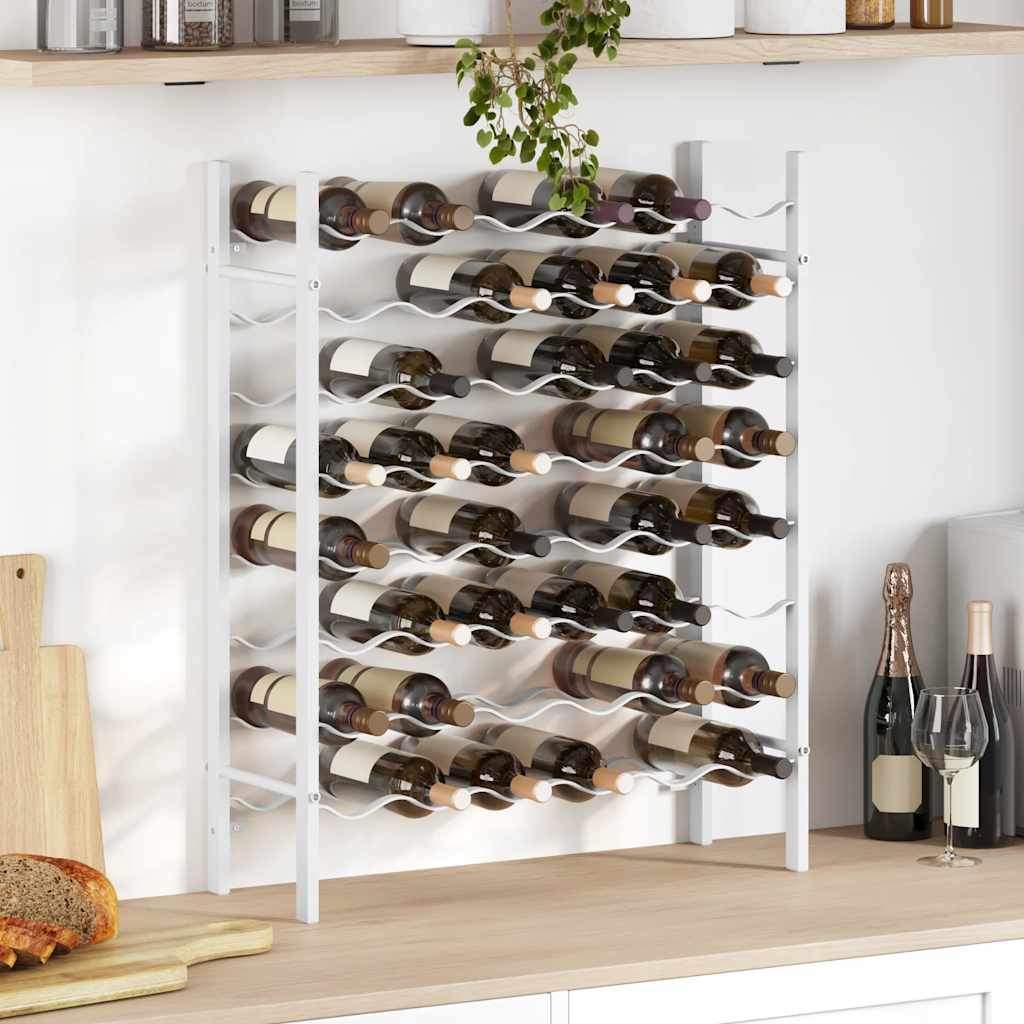 Wine Rack for 48 Bottles White Metal