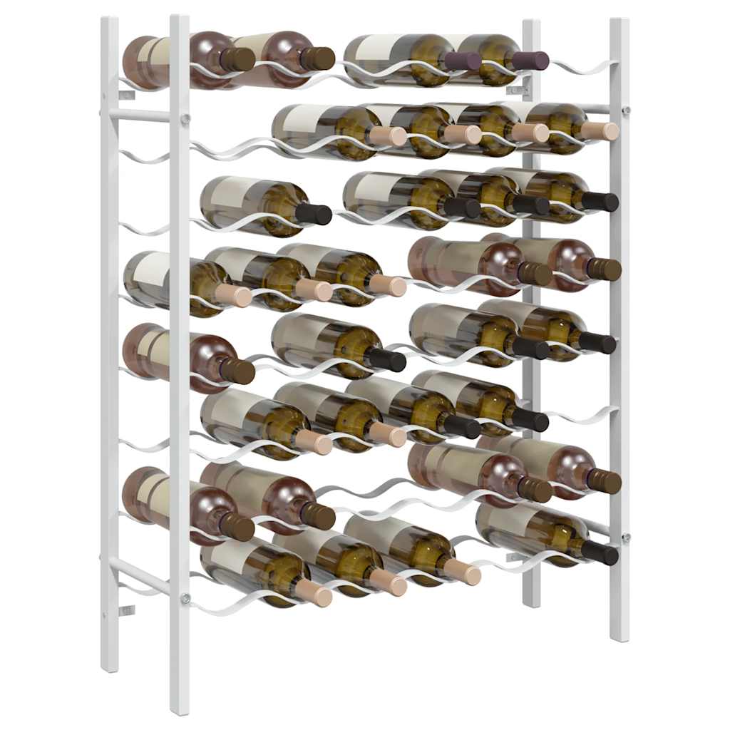 Wine Rack for 48 Bottles White Metal