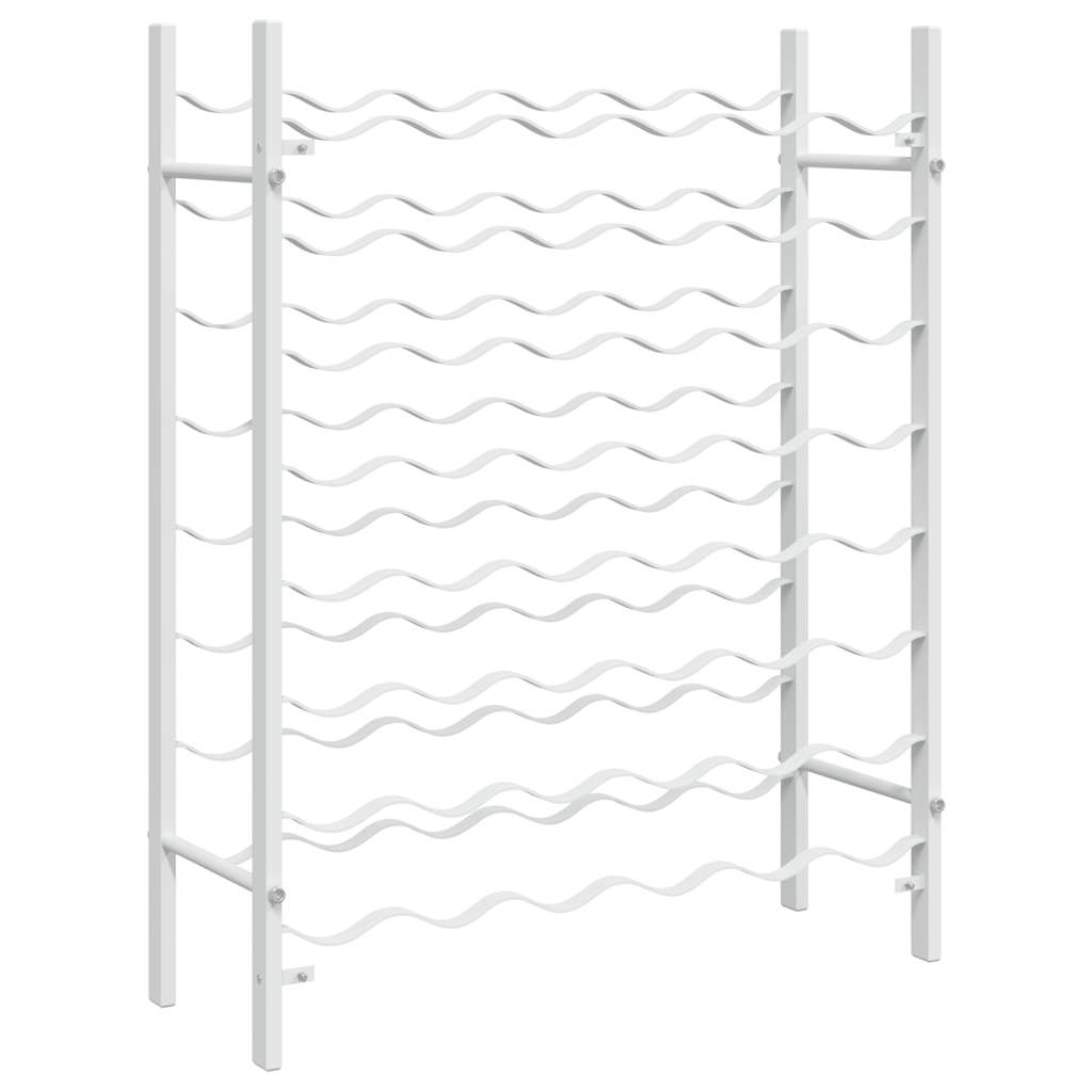 Wine Rack for 48 Bottles White Metal