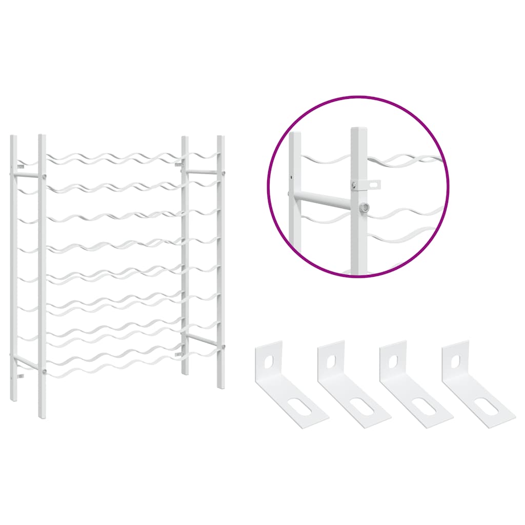 Wine Rack for 48 Bottles White Metal